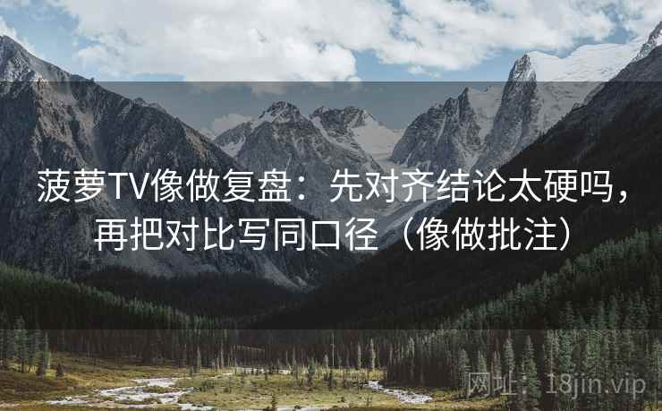 菠萝TV像做复盘：先对齐结论太硬吗，再把对比写同口径（像做批注）