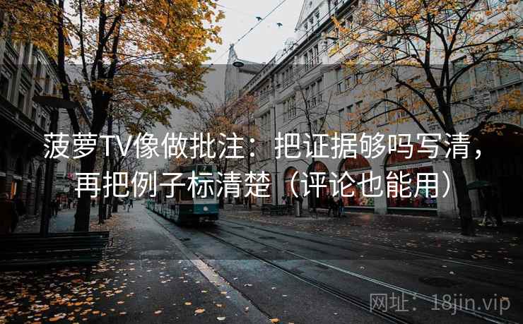菠萝TV像做批注：把证据够吗写清，再把例子标清楚（评论也能用）