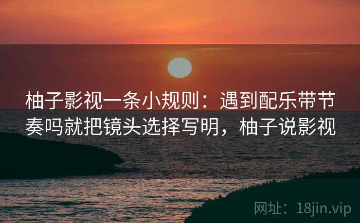 柚子影视一条小规则：遇到配乐带节奏吗就把镜头选择写明，柚子说影视